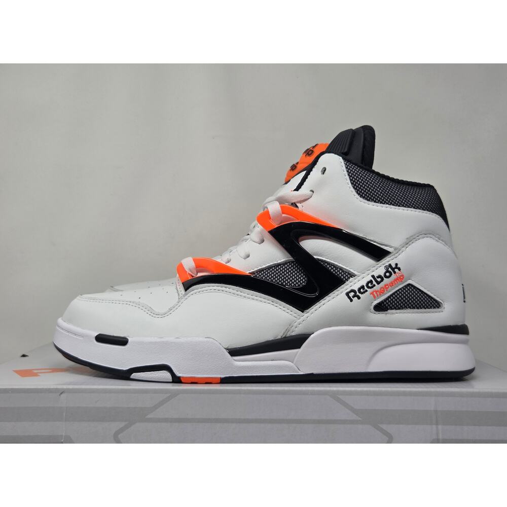 DS Reebok Pump Omni Zone II WHITE BLACK ORANGE G57540 - Picture 3 of 6